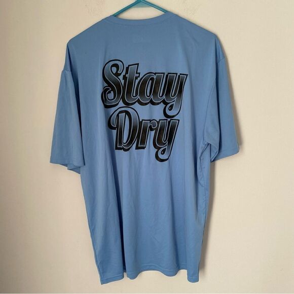 A4 Men’s Short Sleeve Crew Neck Dri Fit Blue ‘The Wave’ Tee - Picture 4 of 4